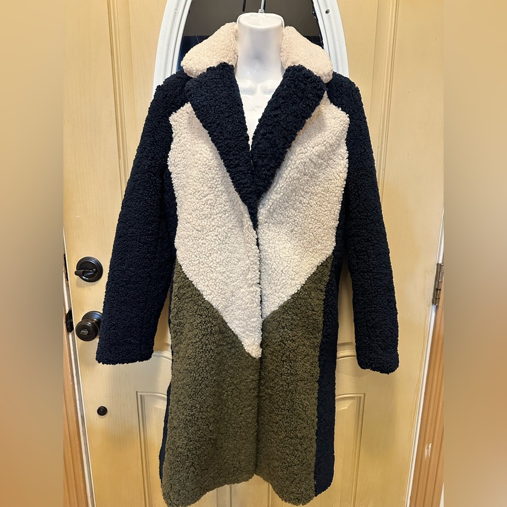 J. Crew Colorblock Sherpa Coat - Picture 2 of 16